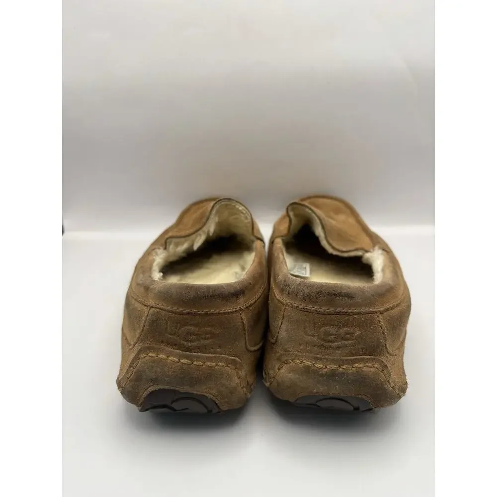 Ugg Ascot Brown Suede Slippers Men Size 10